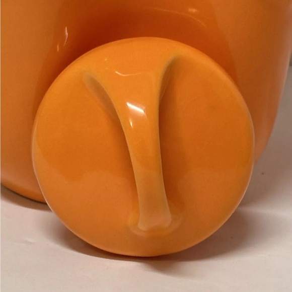 🤯🤩VINTAGE 1970s NESTING TEA POT&CUP SET!ORANGE CERAMIC! Possibly Peter Saenger - Picture 7 of 13